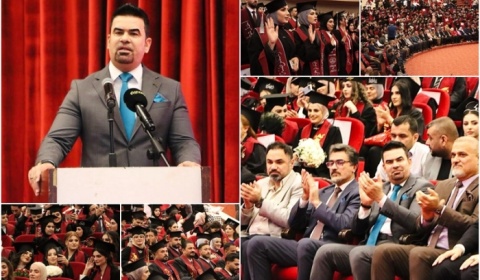 بمشاركة رئيس الجامعة وحضور اكاديمي مميز .. خريجو كلية التمريض يرددون القسم الطبي في حفل مهيب
