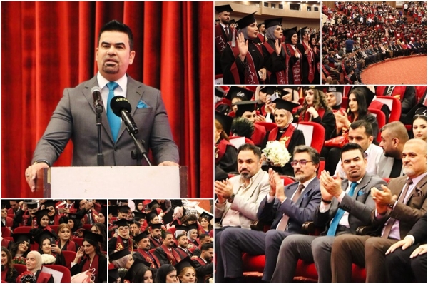 بمشاركة رئيس الجامعة وحضور اكاديمي مميز .. خريجو كلية التمريض يرددون القسم الطبي في حفل مهيب